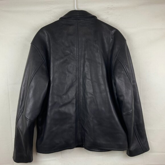 Robert Comstock  Mens sz 42 Buttery Soft Black Leather Jacket Bomber - Picture 8 of 8
